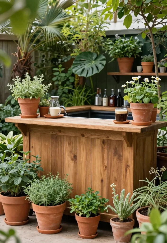 15 Bar and Coffee Station Ideas for Hosting with Style 29 15 Bar and Coffee Station Ideas for Hosting with Style 9. Garden Inspired Coffee and Bar Station 0