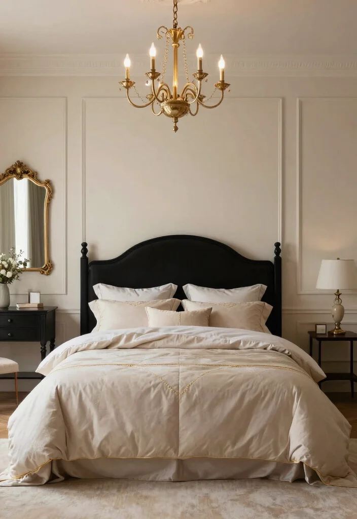 15 Black Headboard Bedroom Ideas with Bold Dramatic Contrast 14. Classic Elegance with Timeless Appeal 0