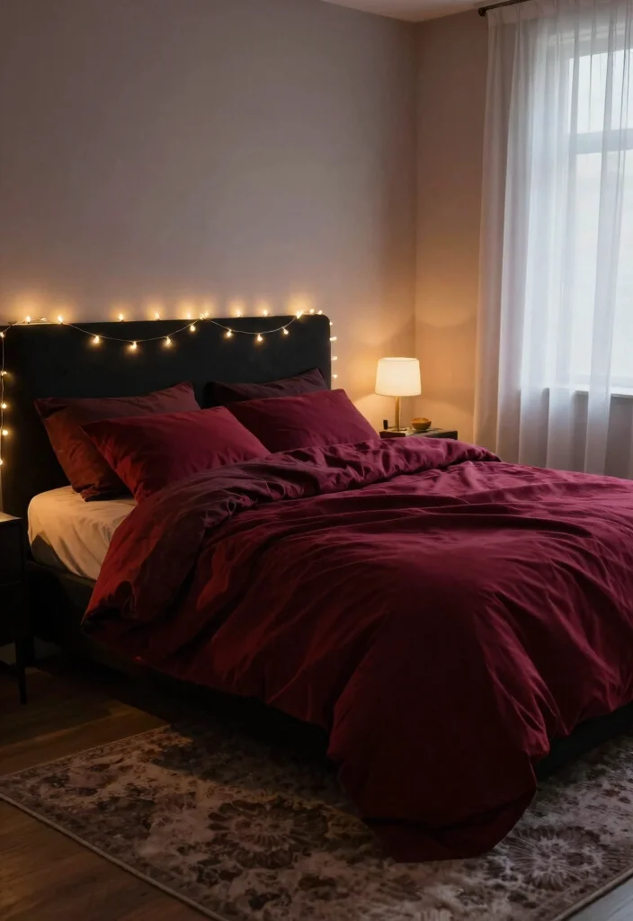 15 Black Headboard Bedroom Ideas with Bold Dramatic Contrast 7. Romantic Nightscapes with Soft Lighting 0