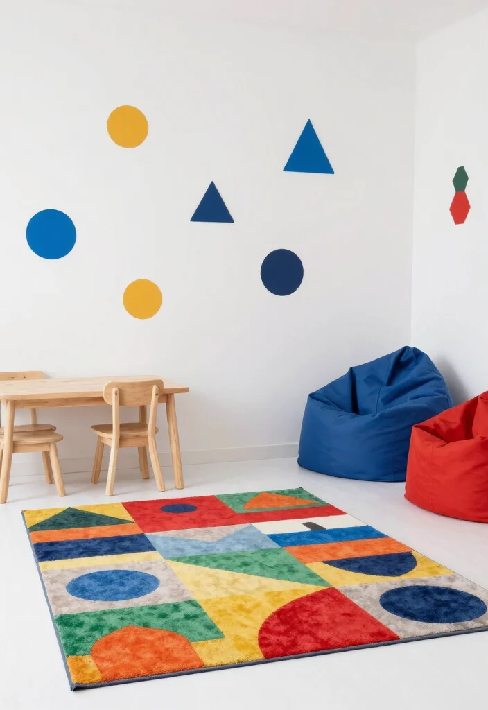 15 Bloxburg Playroom Ideas with Clean Modern Layouts 4. Playful Geometric Patterns 0