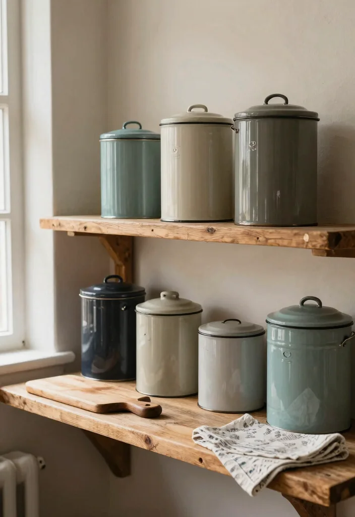 15 Coffee Bar Shelf Ideas That Look Styled Like Pinterest Boards 1. Vintage Canister Collection 0