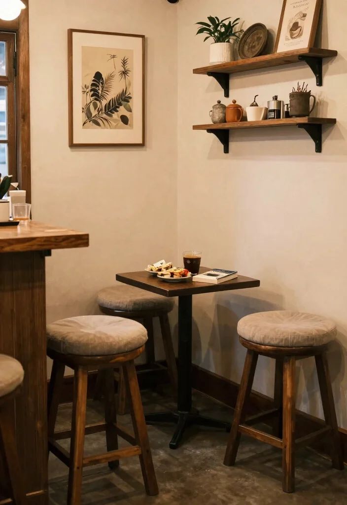 15 Coffee Bar Shelf Ideas That Look Styled Like Pinterest Boards 5. Cozy Nook with Barstools 0
