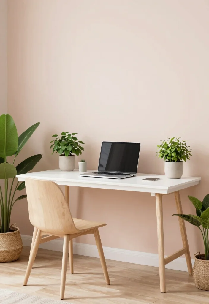 15 Computer in Living Room Ideas That Dont Kill the Aesthetic 10. Soft Color Palette 0