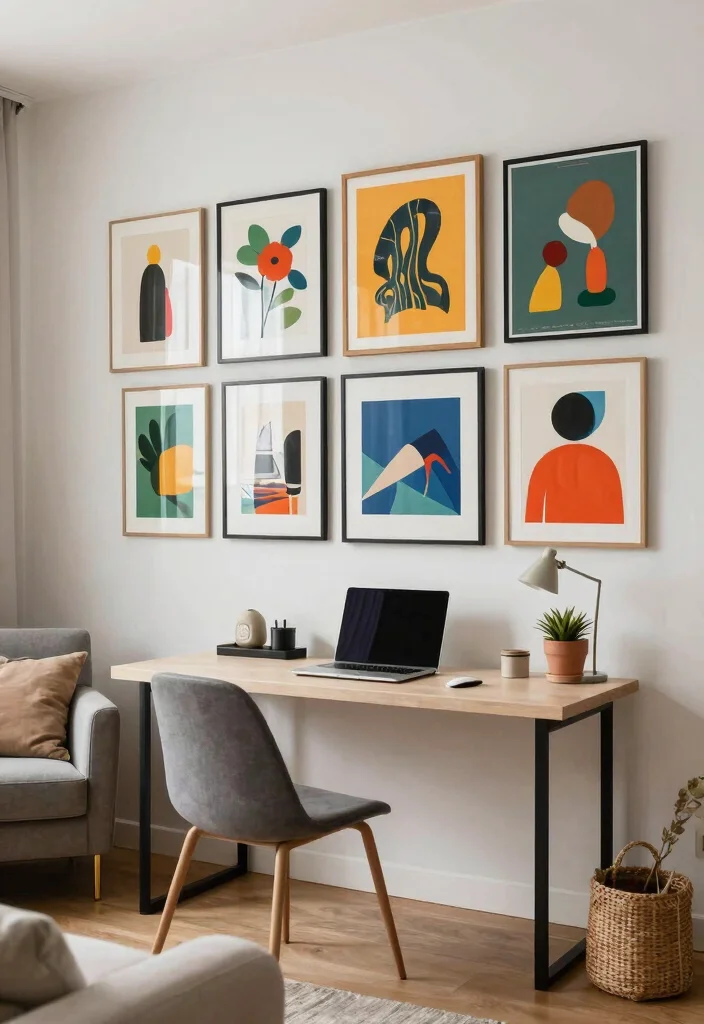 15 Computer in Living Room Ideas That Dont Kill the Aesthetic 11. Use of Art and Decor 0