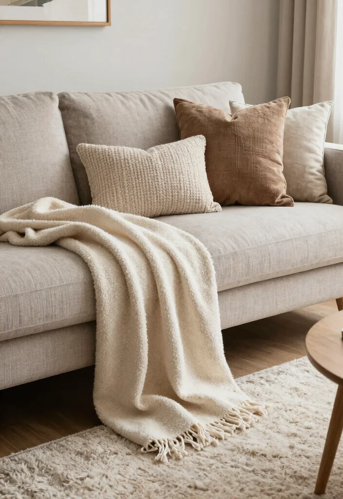 15 Computer in Living Room Ideas That Dont Kill the Aesthetic 13. Textured Fabrics 0