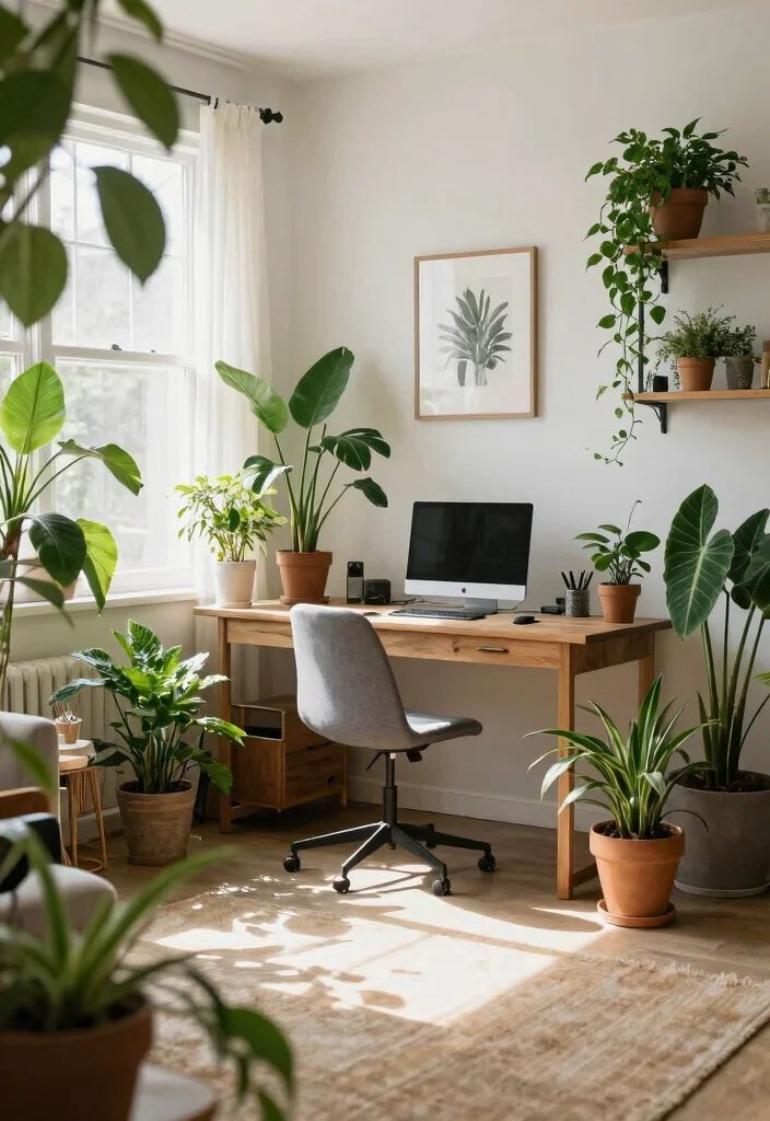 15 Computer in Living Room Ideas That Dont Kill the Aesthetic 14. Nature Elements 0