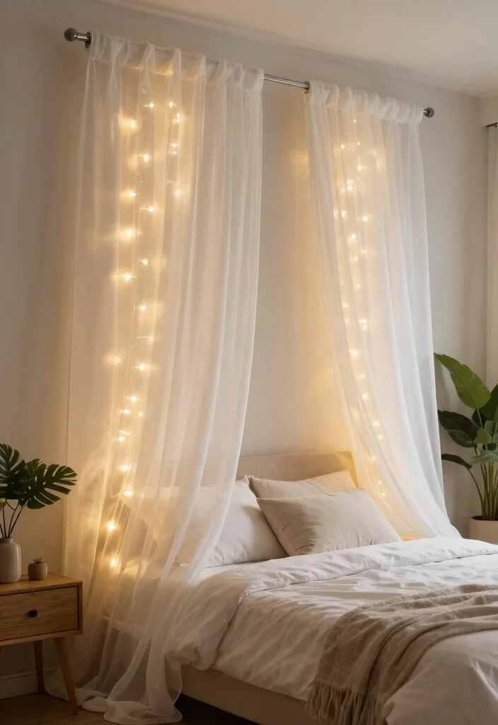 15 Curtain Headboard Ideas That Feel Romantic and Soft 1 15 Curtain Headboard Ideas That Feel Romantic and Soft 1. Whimsical Sheer Layers 0