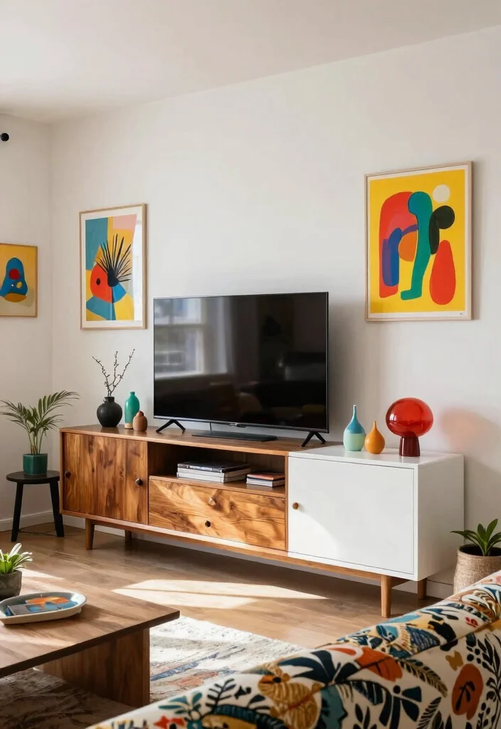 15 Entertainment Center Ideas Living Room That Anchor the Space 12. Eclectic Mixes 0