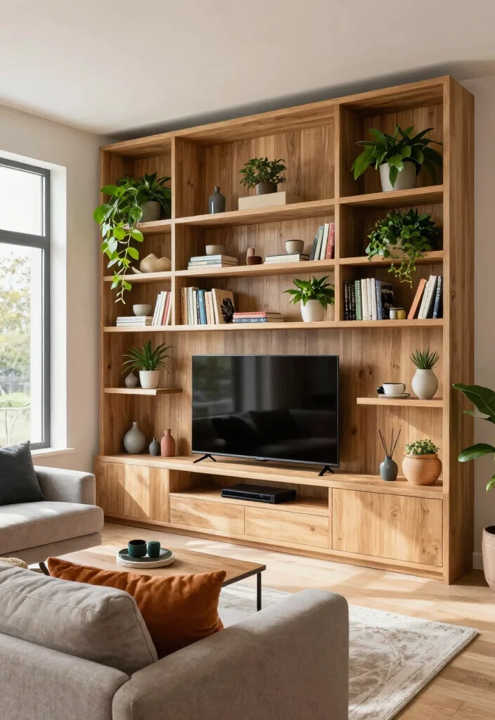 15 Entertainment Center Ideas Living Room That Anchor the Space 6. Open Shelving Concepts 0