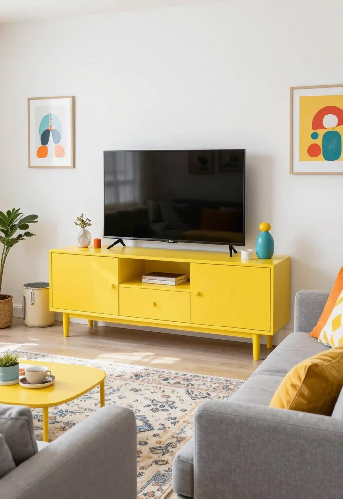 15 Entertainment Center Ideas Living Room That Anchor the Space 9. Colorful and Fun Designs 0