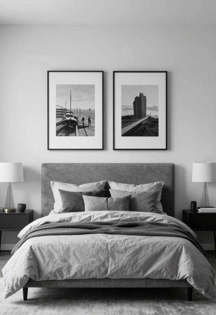 15 Grey Headboard Bedroom Ideas Decor That Feel Soft and Grounded 15. Serene Monochrome 0