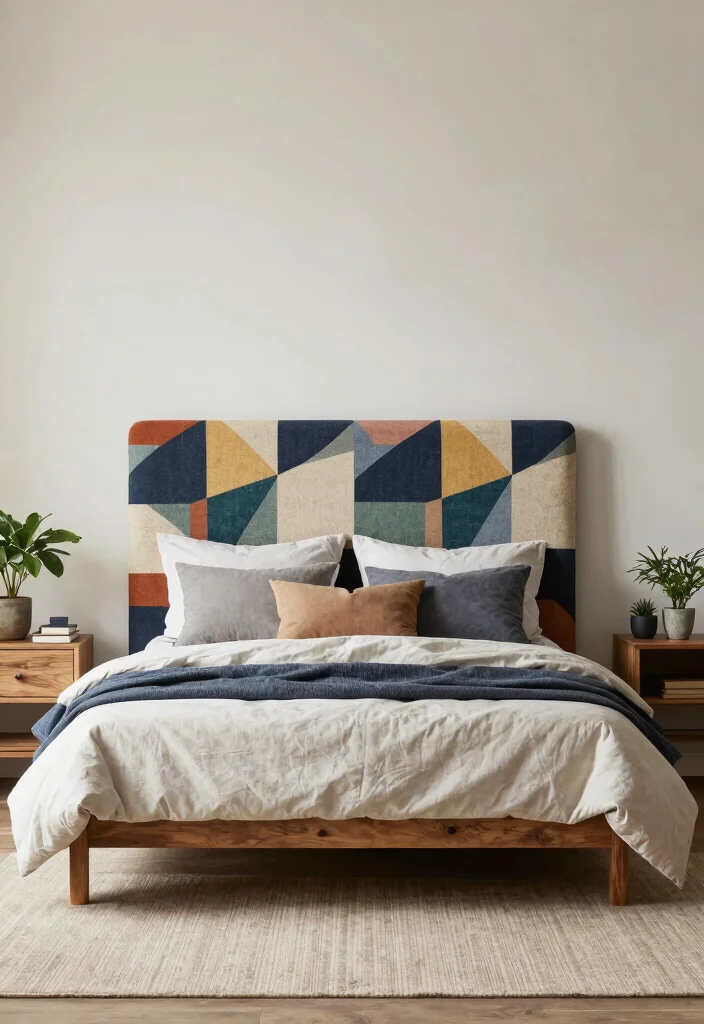 15 King Size Headboard Ideas That Anchor the Entire Room 10. Geometric Patterns 0