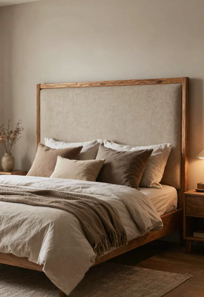 15 King Size Headboard Ideas That Anchor the Entire Room 14. Layered Textures 0