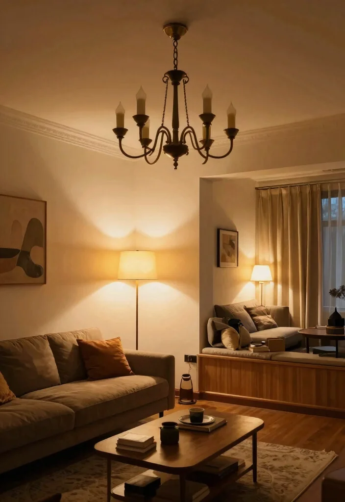 15 Modern Vintage Living Room Ideas That Feel Layered and Lived In 26 15 Modern Vintage Living Room Ideas That Feel Layered and Lived In 6. Spotlight on Lighting 0