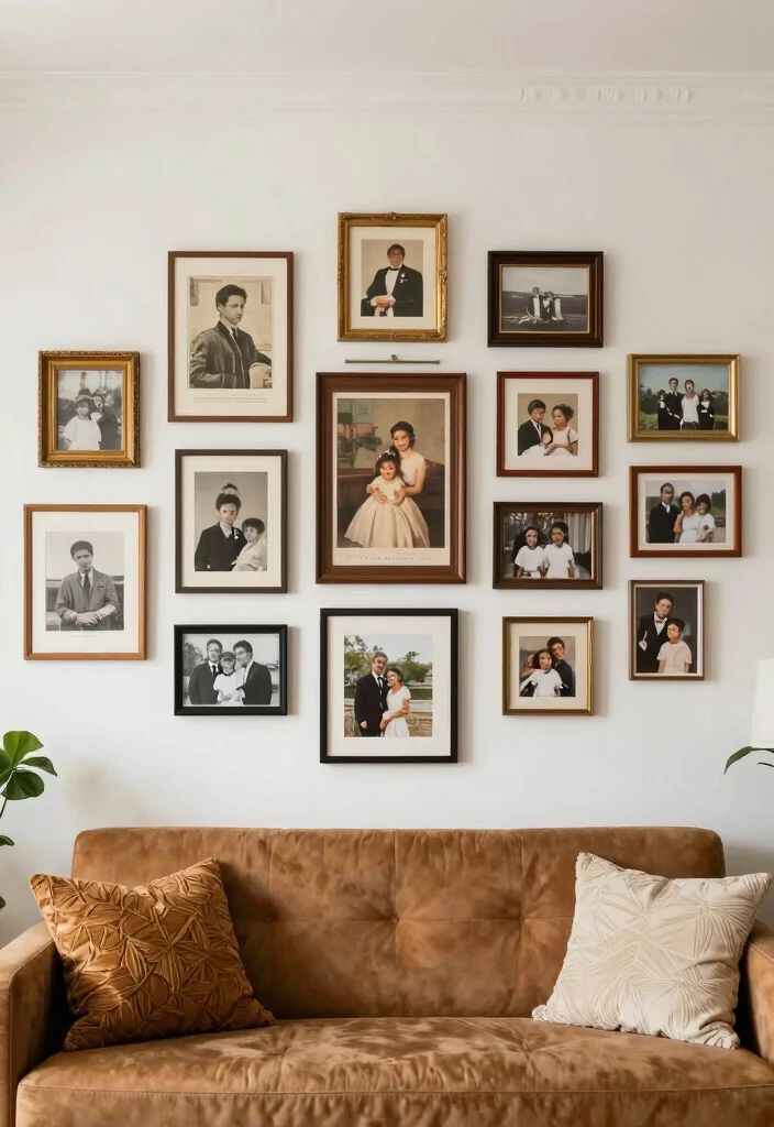 15 Modern Vintage Living Room Ideas That Feel Layered and Lived In 48 15 Modern Vintage Living Room Ideas That Feel Layered and Lived In 8. Personal Touches with Artwork 0