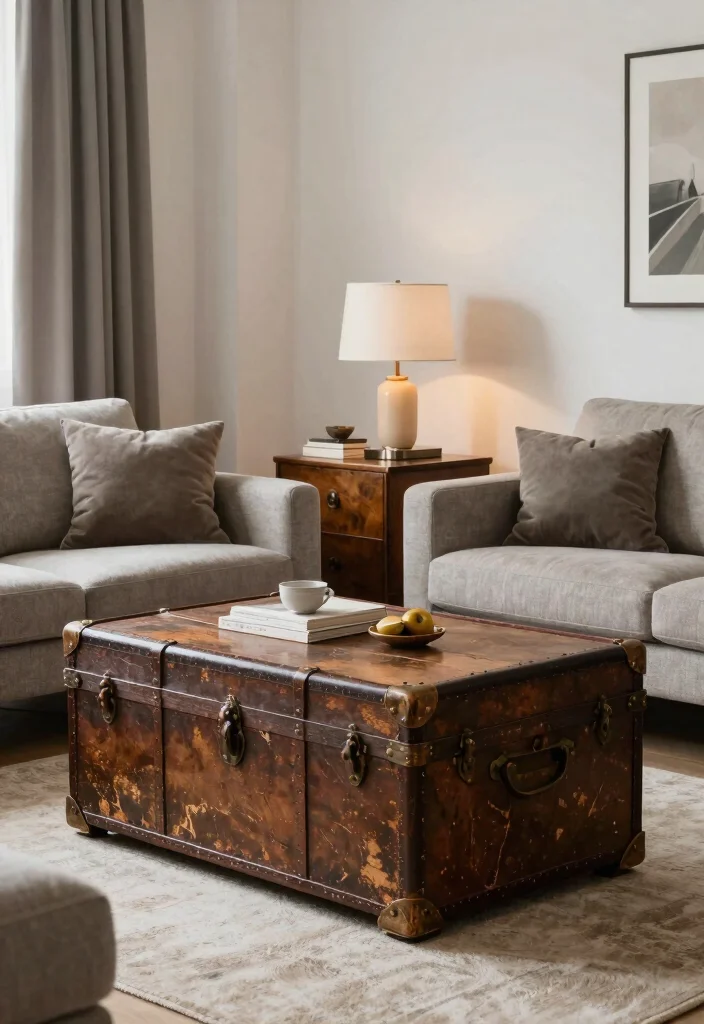 15 Modern Vintage Living Room Ideas That Feel Layered and Lived In 49 15 Modern Vintage Living Room Ideas That Feel Layered and Lived In 9. Vintage Accents with Modern Functionality 0