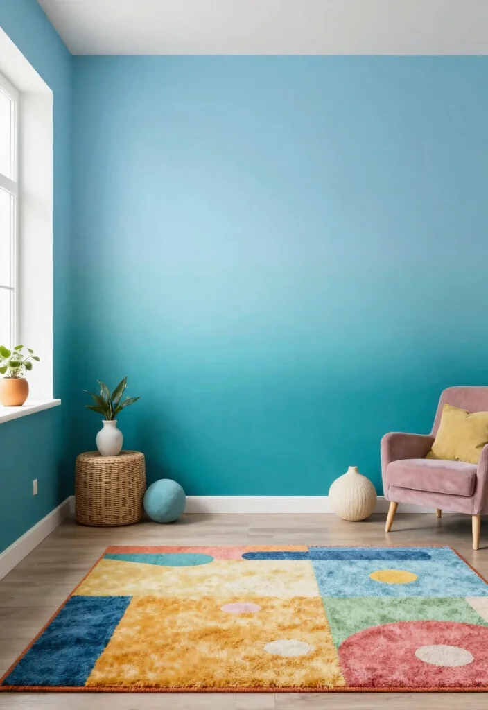 15 Playroom Paint Ideas That Shift the Whole Mood 11. Playful Ombre Effects 0