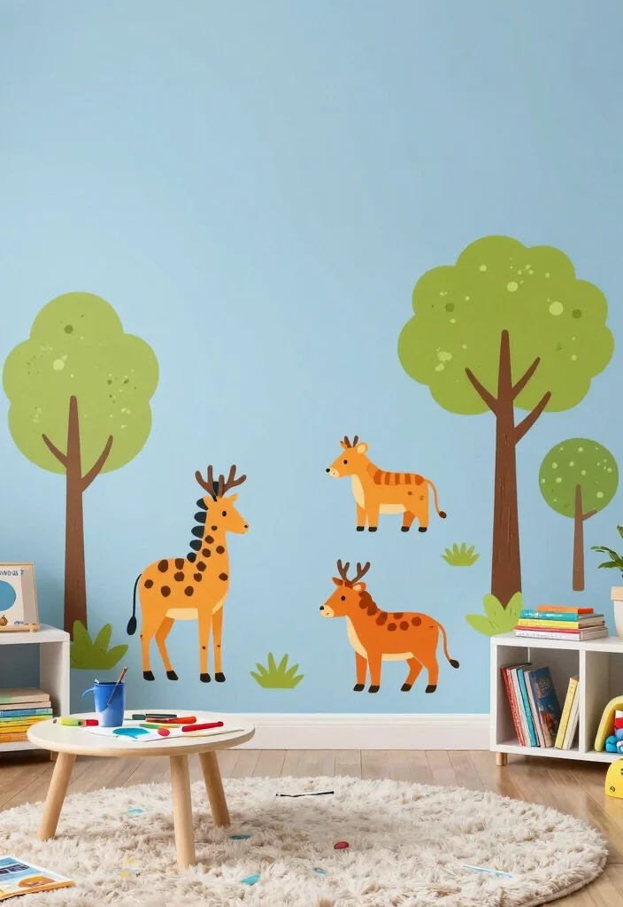15 Playroom Paint Ideas That Shift the Whole Mood 9. Interactive Wall Decals 0