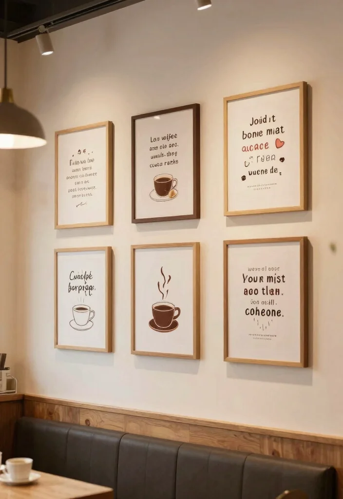 15 Small Coffee Bar Counter Space Ideas That Feel Thoughtful 12. Coffee Themed Wall Art 0