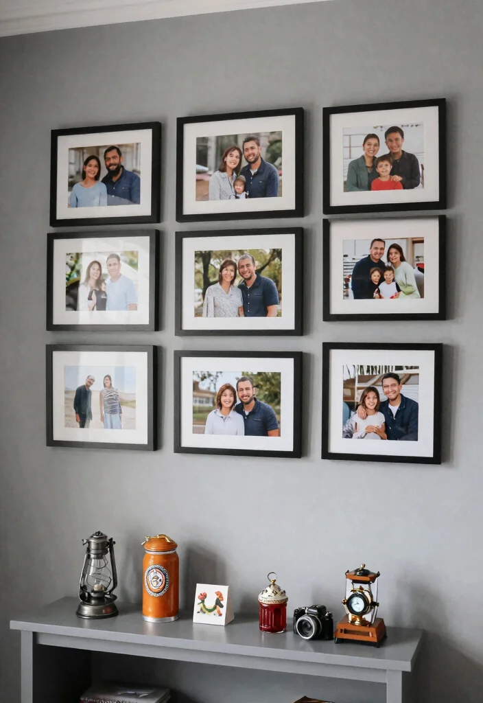 15 Small Grey Living Room Ideas That Feel Bright Not Flat 13. Personalize with Memories 0