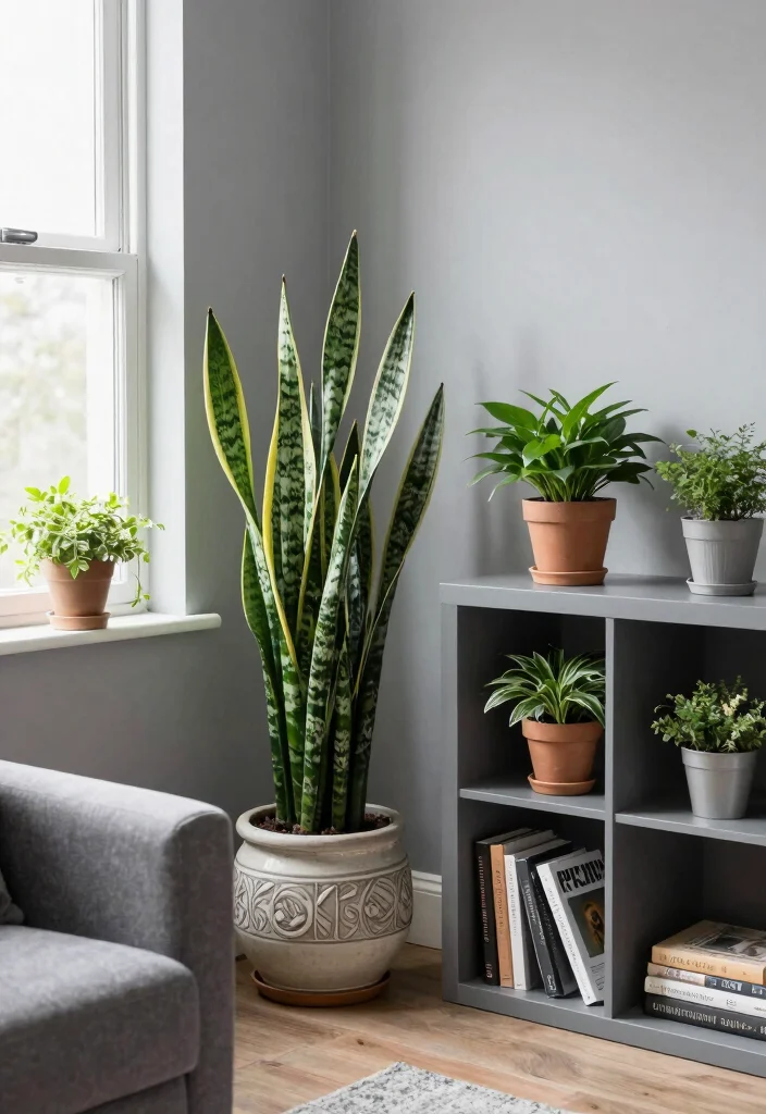15 Small Grey Living Room Ideas That Feel Bright Not Flat 5. Introduce Indoor Plants 0
