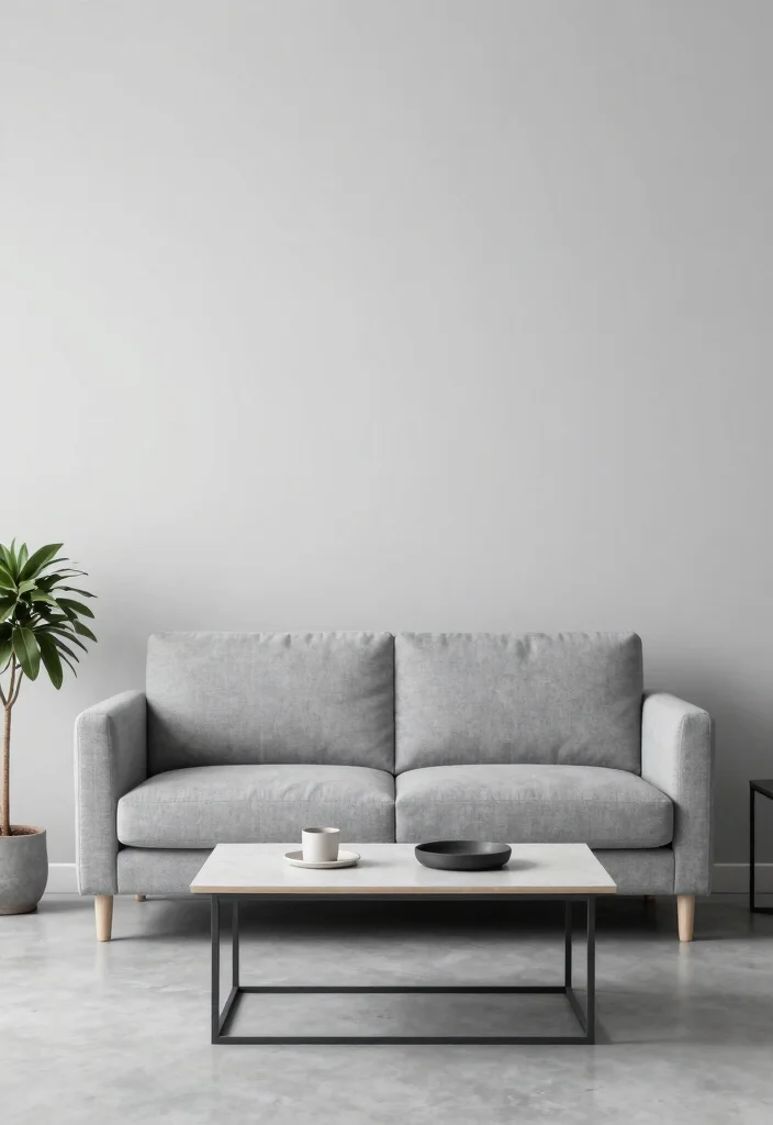 15 Small Grey Living Room Ideas That Feel Bright Not Flat 8. Opt for Minimalist Decor 0