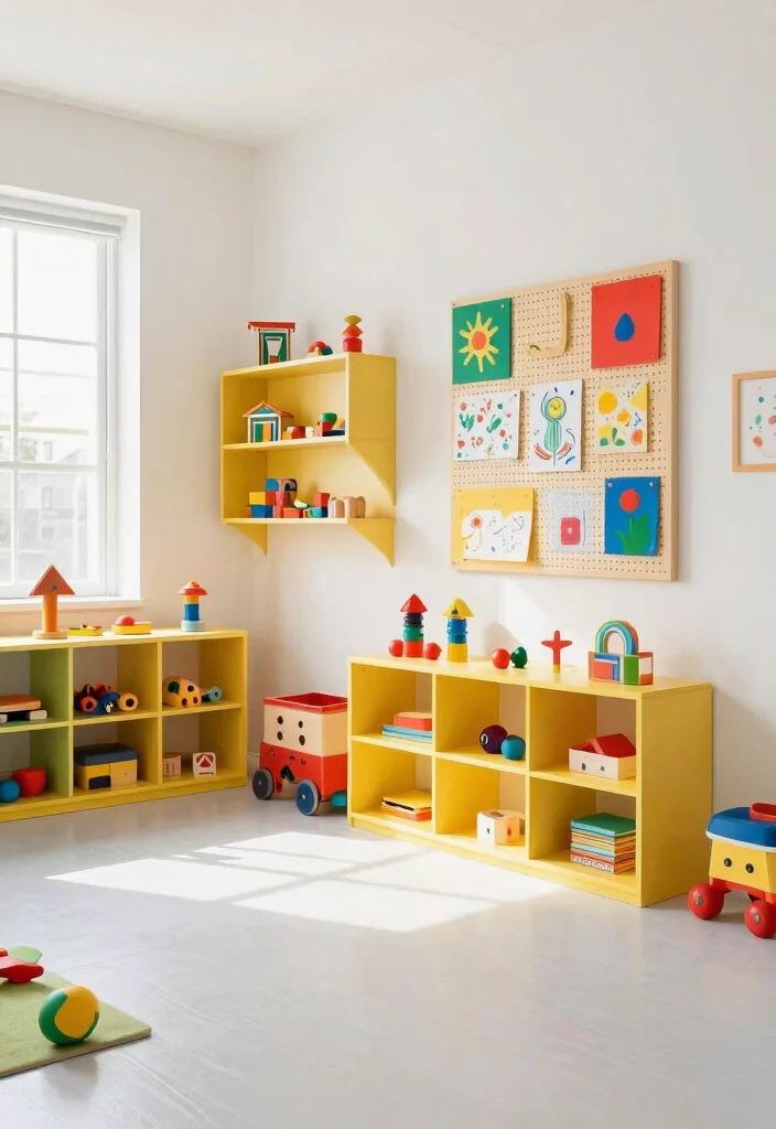 15 Toddler Playroom Ideas Small Spaces That Stay Safe 3. Wall Mounted Storage Solutions 0