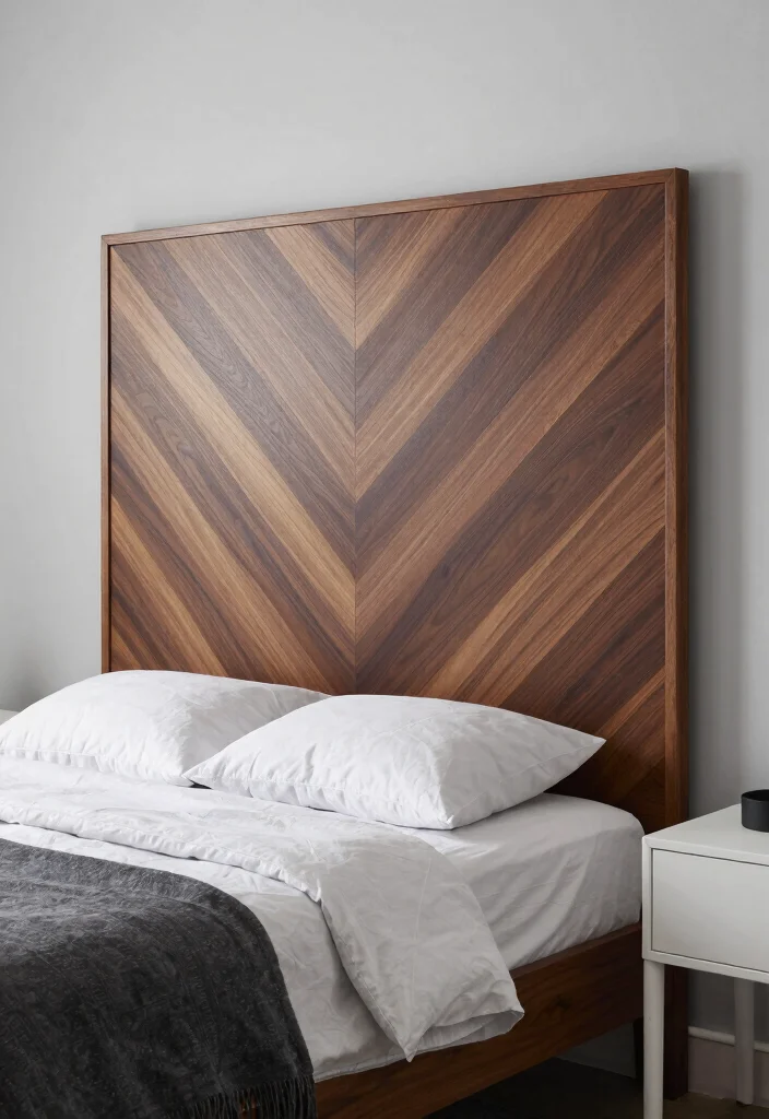 15 Wall Headboard Ideas That Feel Built In and Expensive 10. Chevron Wood Headboard 0