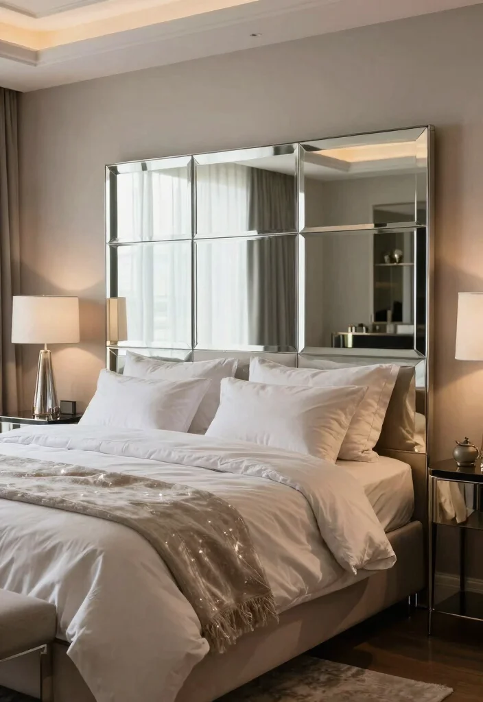 15 Wall Headboard Ideas That Feel Built In and Expensive 14. Mirror Headboard 0