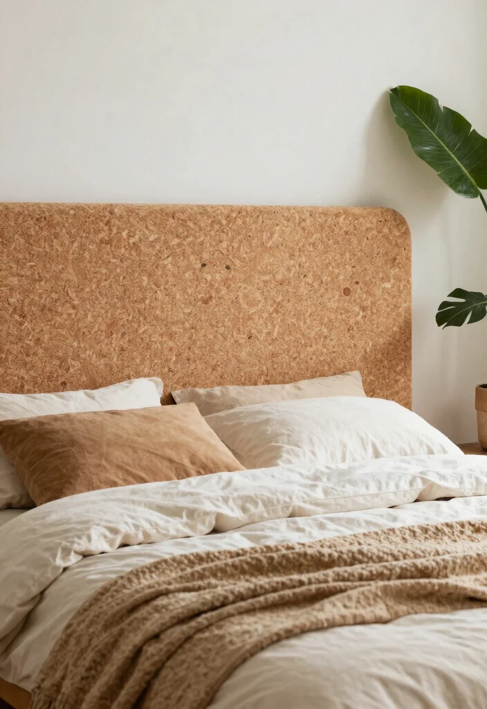 15 Wall Headboard Ideas That Feel Built In and Expensive 15. Eco Friendly Cork Headboard 0