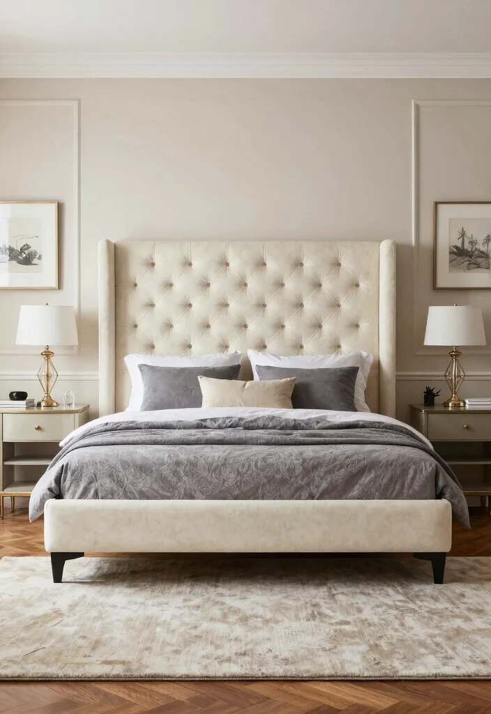 15 Wall Headboard Ideas That Feel Built In and Expensive 2. Chic Fabric Upholstered Headboard 0