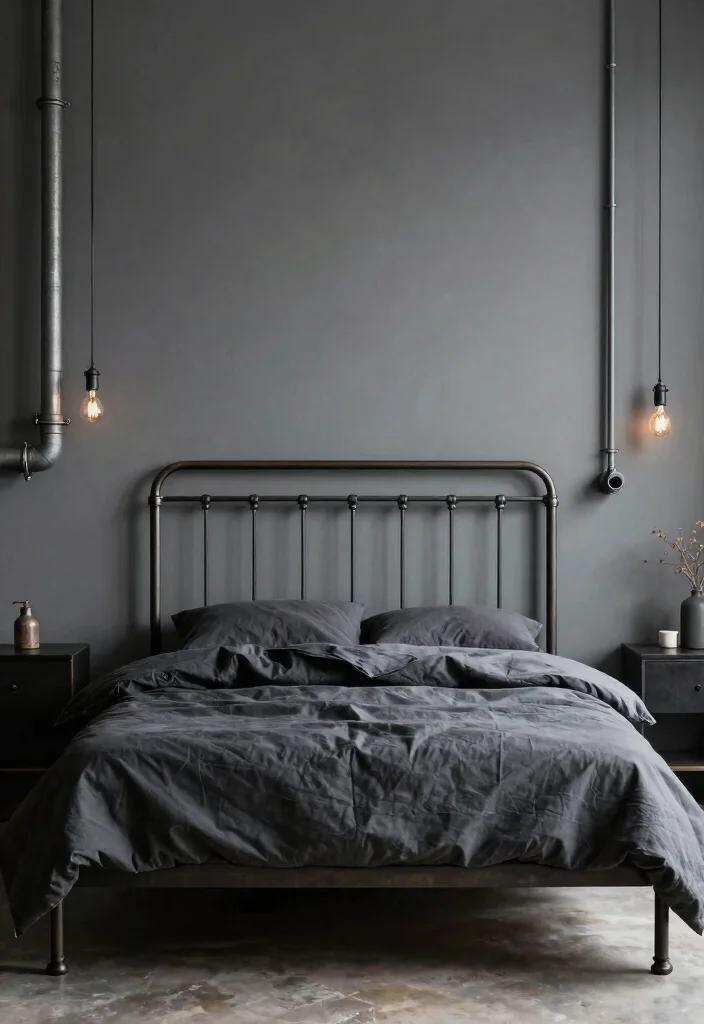 15 Wall Headboard Ideas That Feel Built In and Expensive 7. Industrial Metal Headboard 0