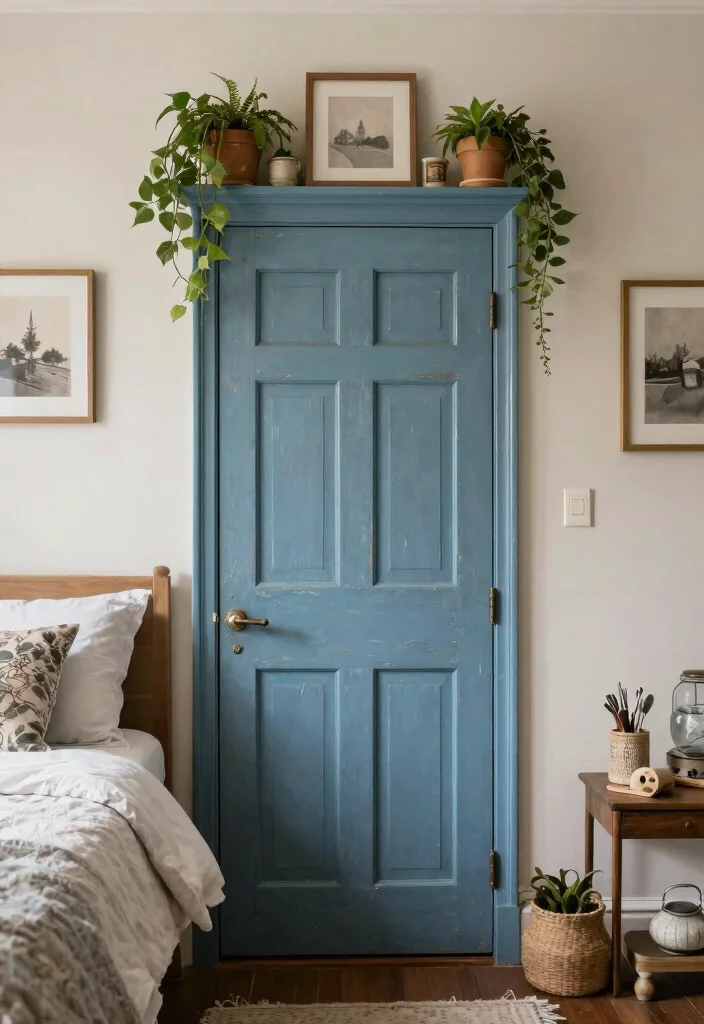 15 Wall Headboard Ideas That Feel Built In and Expensive 9. Vintage Door Headboard 0