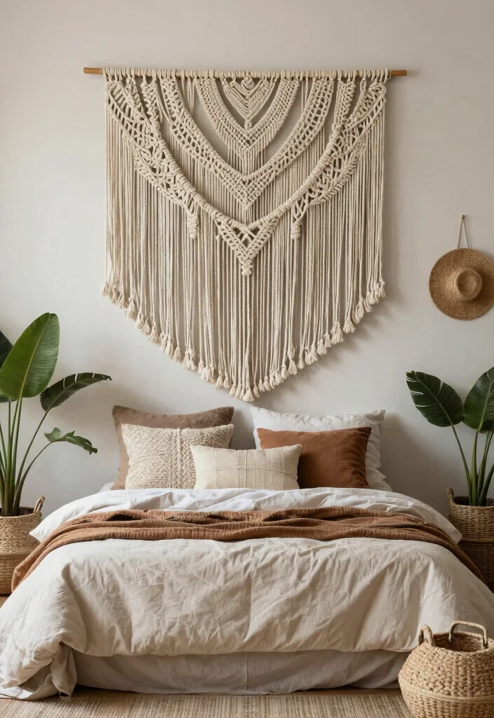 16 Bedroom Headboard Wall Ideas That Create Instant Depth 50 16 Bedroom Headboard Wall Ideas That Create Instant Depth 10. Macrame Wall Hanging Headboard 0