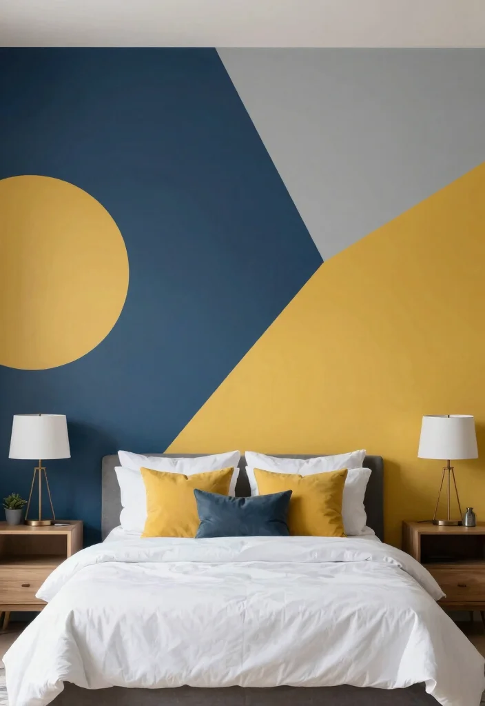 16 Bedroom Headboard Wall Ideas That Create Instant Depth 48 16 Bedroom Headboard Wall Ideas That Create Instant Depth 8. Painted Geometric Shapes 0