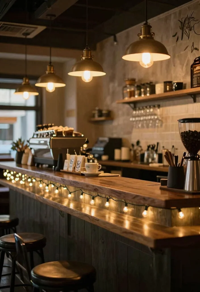16 Coffee Bar Decor Ideas That Make Guests Instantly Smile 13. Accent Lighting 0