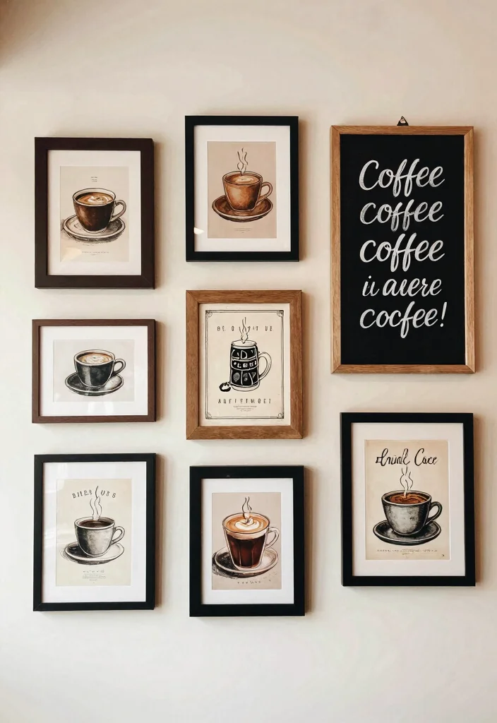 16 Coffee Bar Decor Ideas That Make Guests Instantly Smile 4. Coffee Related Wall Art 0
