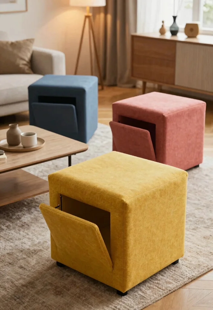 16 Cube Organizer Ideas Living Room That Hide Mess Effortlessly 12. Functional Cube Chairs 0