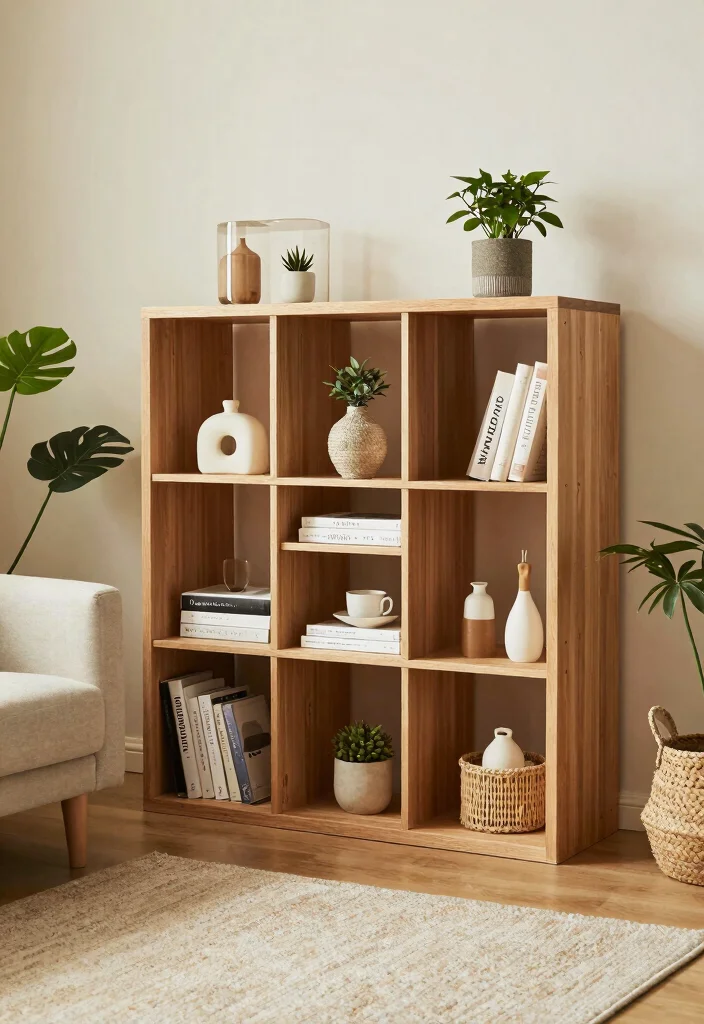 16 Cube Organizer Ideas Living Room That Hide Mess Effortlessly 15. Cube Organizers with Open Shelving 0