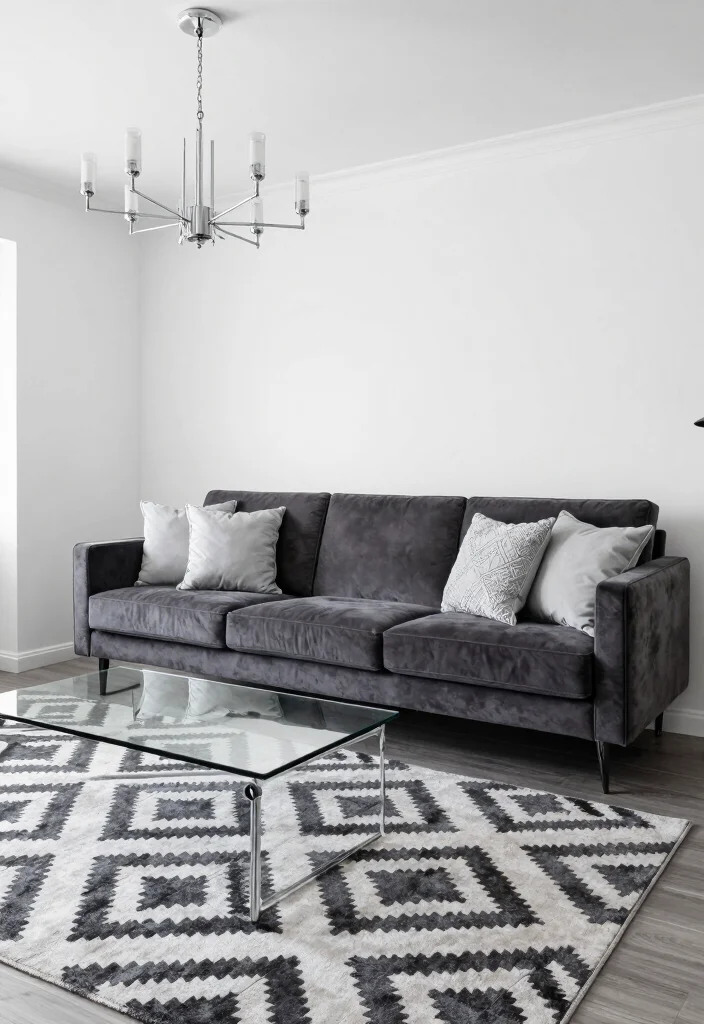 16 Grey and White Living Room Ideas Modern and Elevated 2. Monochrome Elegance 0