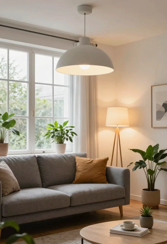 16 Grey and White Living Room Ideas Modern and Elevated 6. Artful Lighting 0