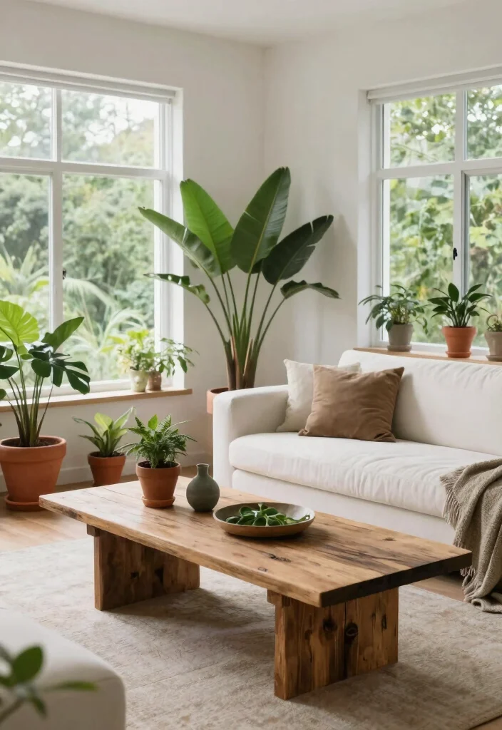 16 Grey and White Living Room Ideas Modern and Elevated 7. Nature Inspired Elements 0