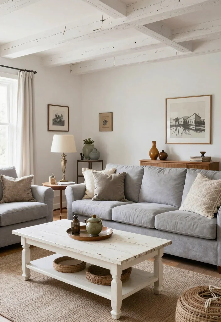 16 Grey and White Living Room Ideas Modern and Elevated 9. Whitewashed Charm 0
