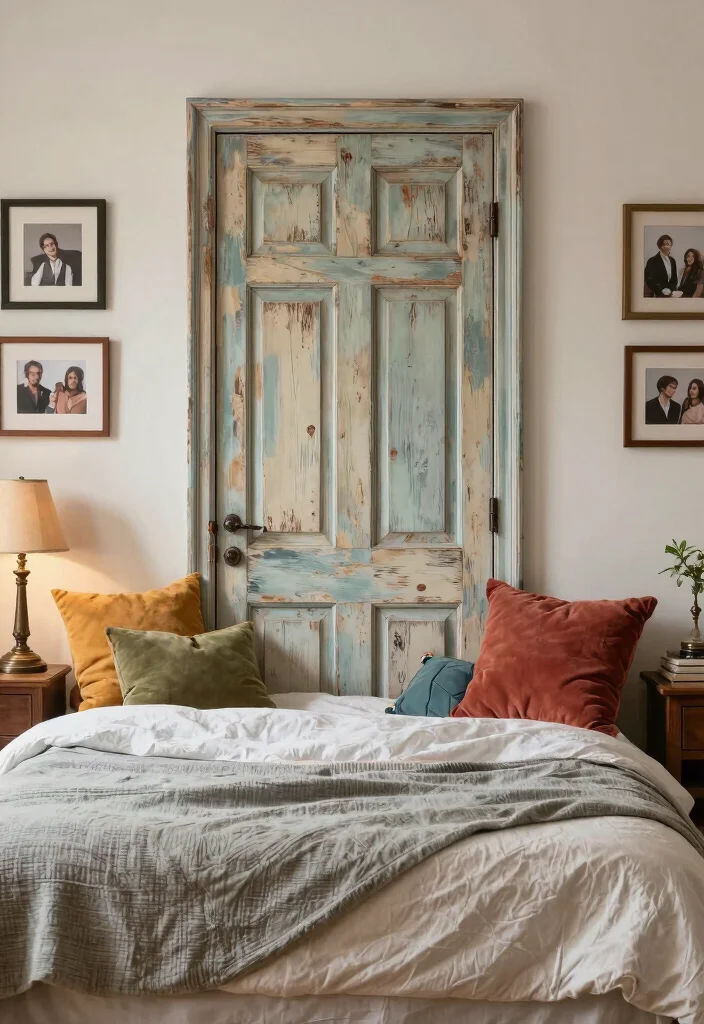 16 Headboard Ideas That Completely Change Bedroom Energy 13. Recycled Door Headboard 0