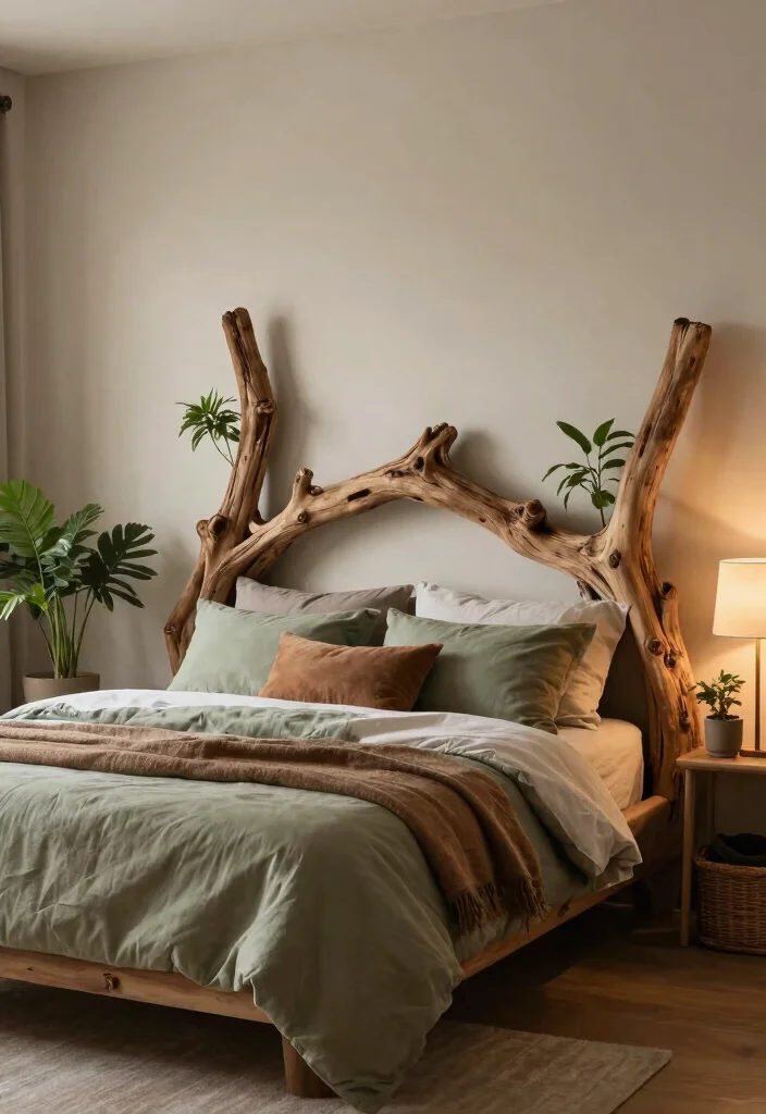 16 Headboard Ideas That Completely Change Bedroom Energy 16. Nature Inspired Headboard 0