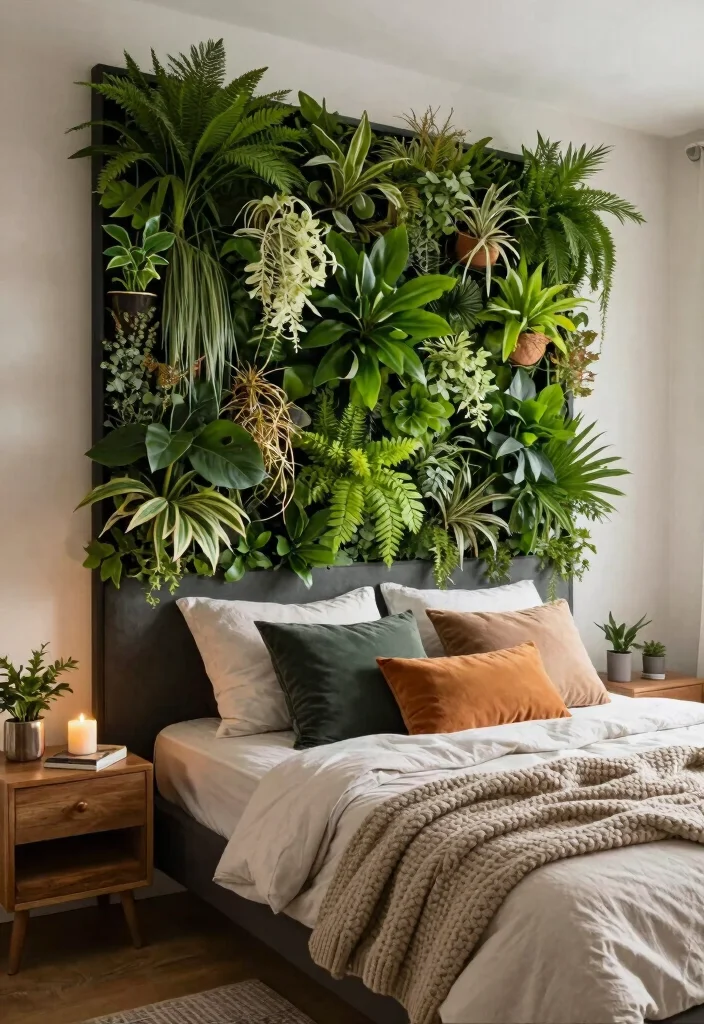 16 Headboard Ideas That Completely Change Bedroom Energy 3. Vertical Garden Headboard 0