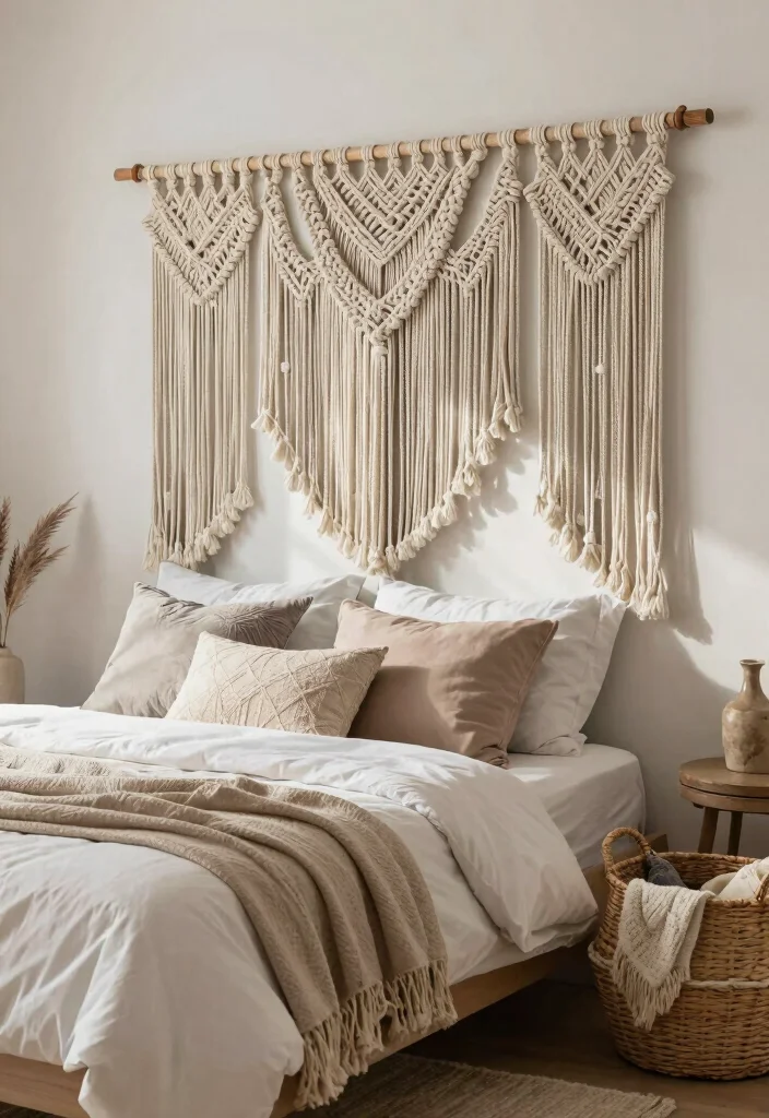 16 Headboard Ideas That Completely Change Bedroom Energy 6. Macrame Headboard 0