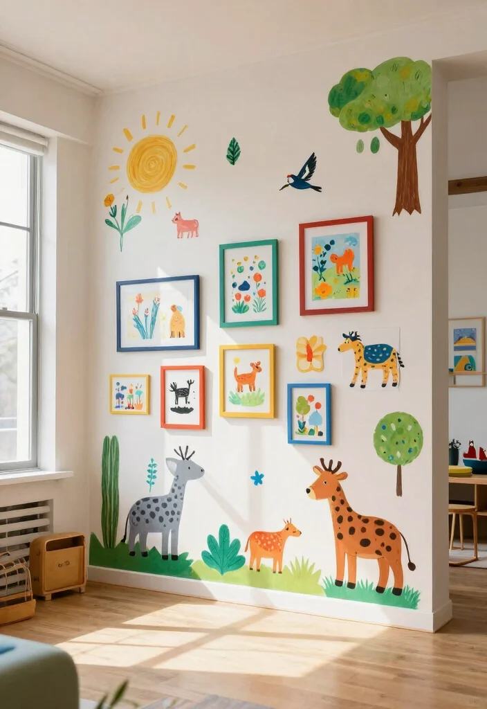 16 Loft Playroom Ideas That Use Vertical Space Creatively 5. Creative Wall Art Decals 0