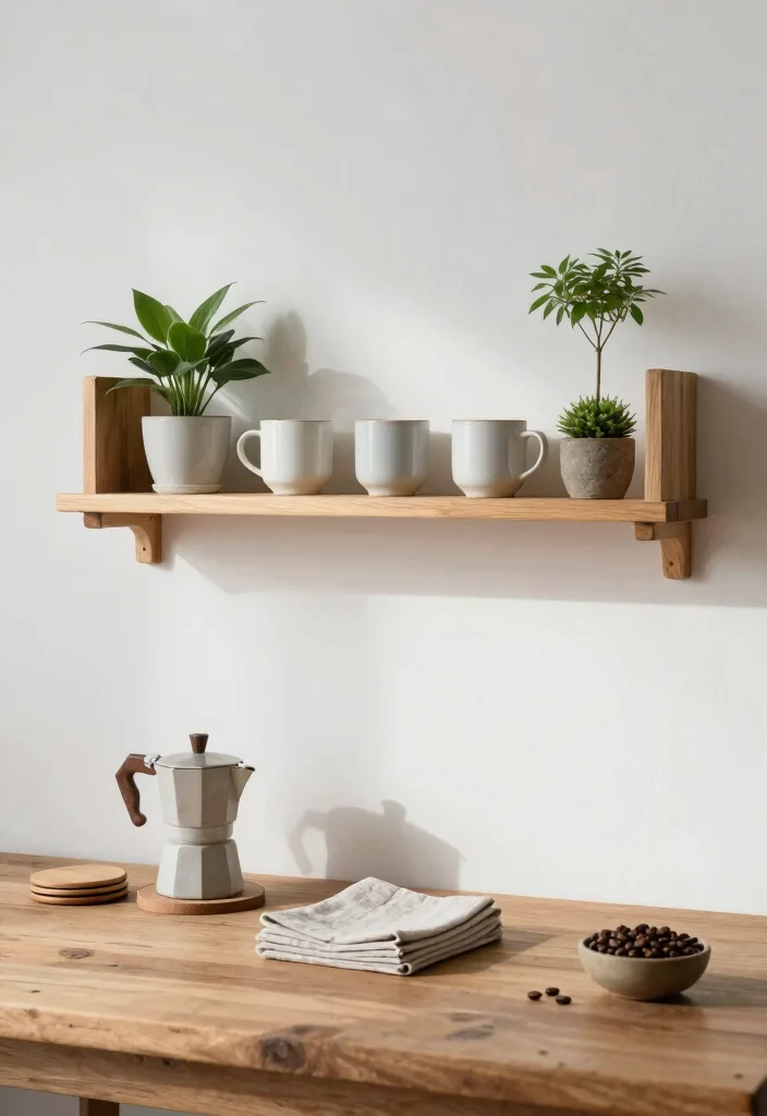 16 Minimalist Coffee Bar Ideas with Clean Quiet Energy 1. Natural Wood Accents 0