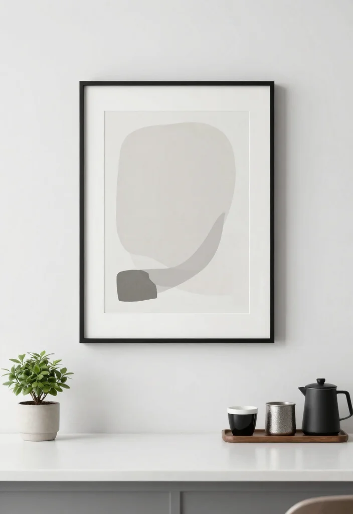 16 Minimalist Coffee Bar Ideas with Clean Quiet Energy 9. Minimalist Art 0